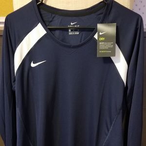 Nike Women's DriFit Longsleeve Blue/White
